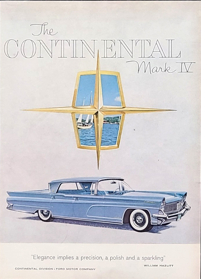 Lincoln Continental Mark IV Original 1959 Vintage Print Ad Wall Art Lincoln Continental Mark IV Original 1959 Vintage Print Ad Wall Art