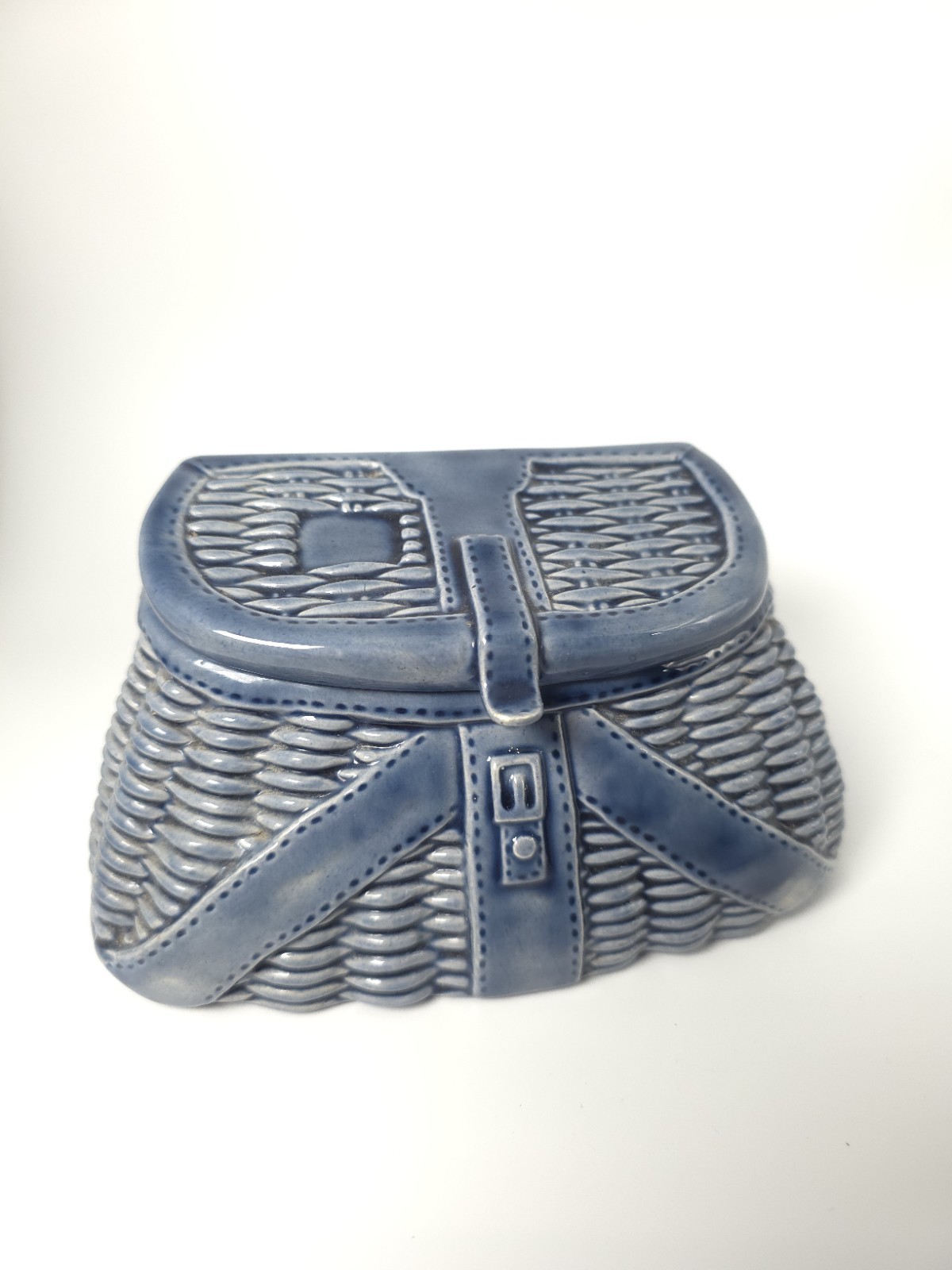 Vintage Ceramic Porcelain Purse Basket Trinket Bank Vintage Ceramic Porcelain Purse Basket Trinket Bank