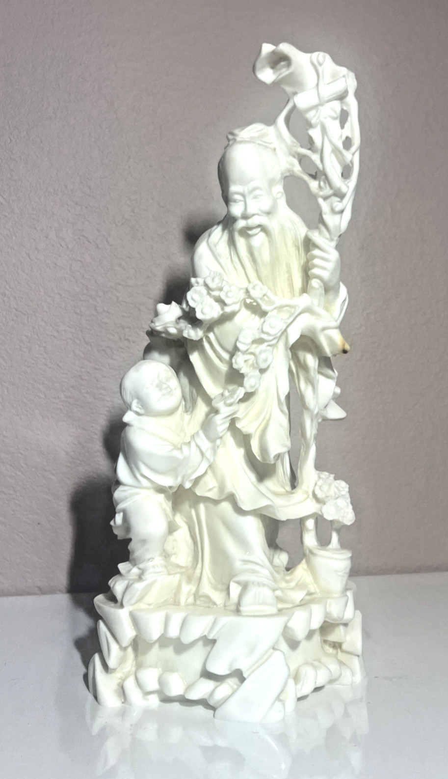 Vintage Style  Chinese Sho Lao God Of Longevity carved Resin Collectible