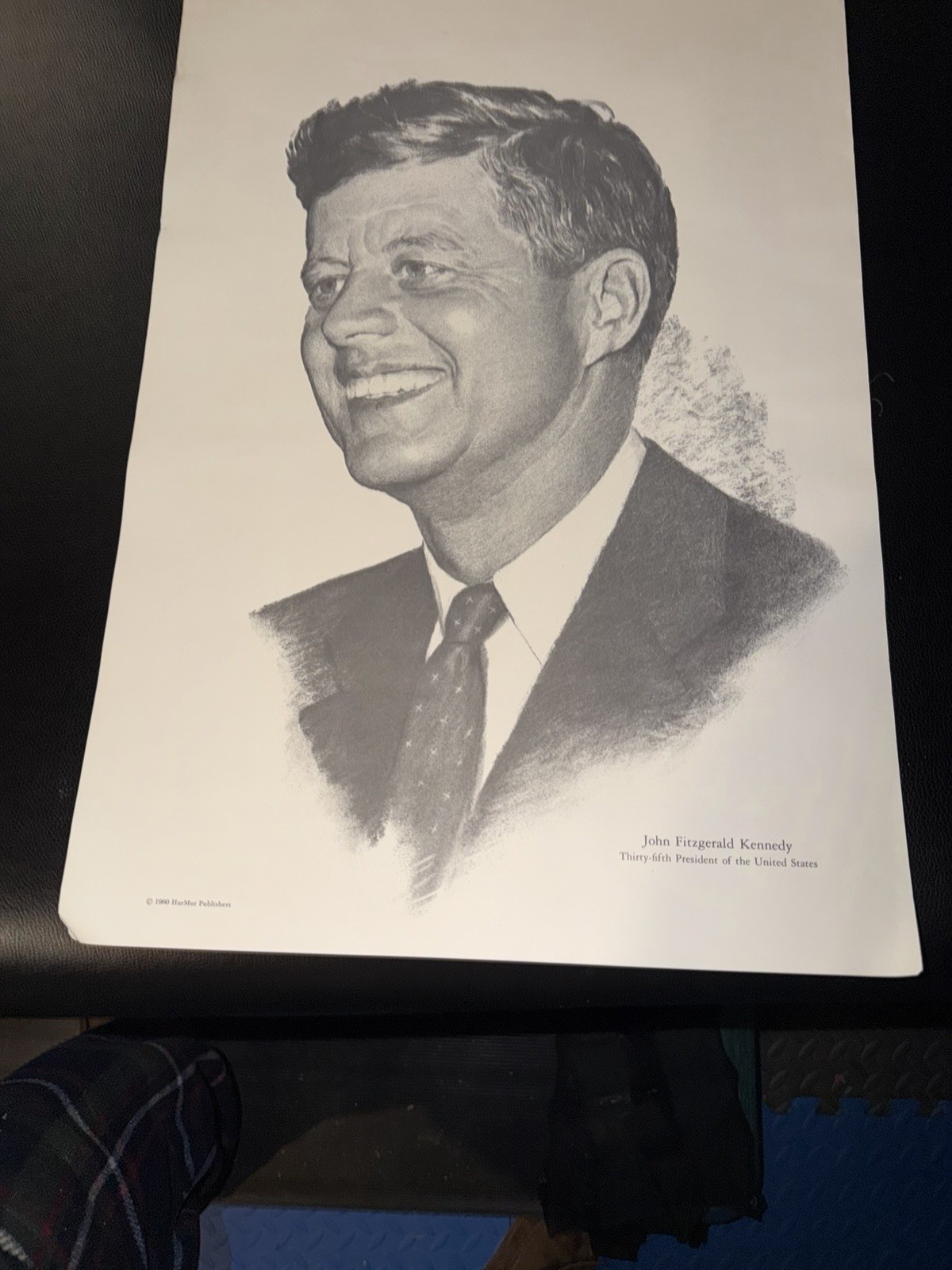 1960 John F. Kennedy JFK Portrait by HurMur Publishers. (Over Sized - 22” X 14” 1960 John F. Kennedy JFK Portrait by HurMur Publishers. (Over Sized - 22” X 14”