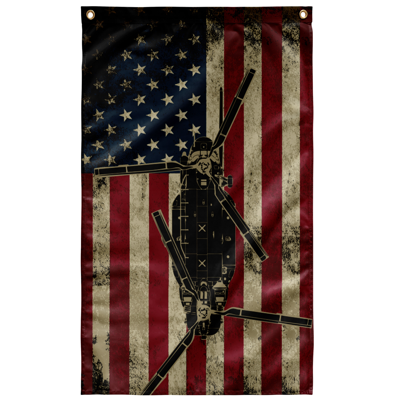 US Army MH-47 Chinook Helicopter Colorized Display USA Military Flag