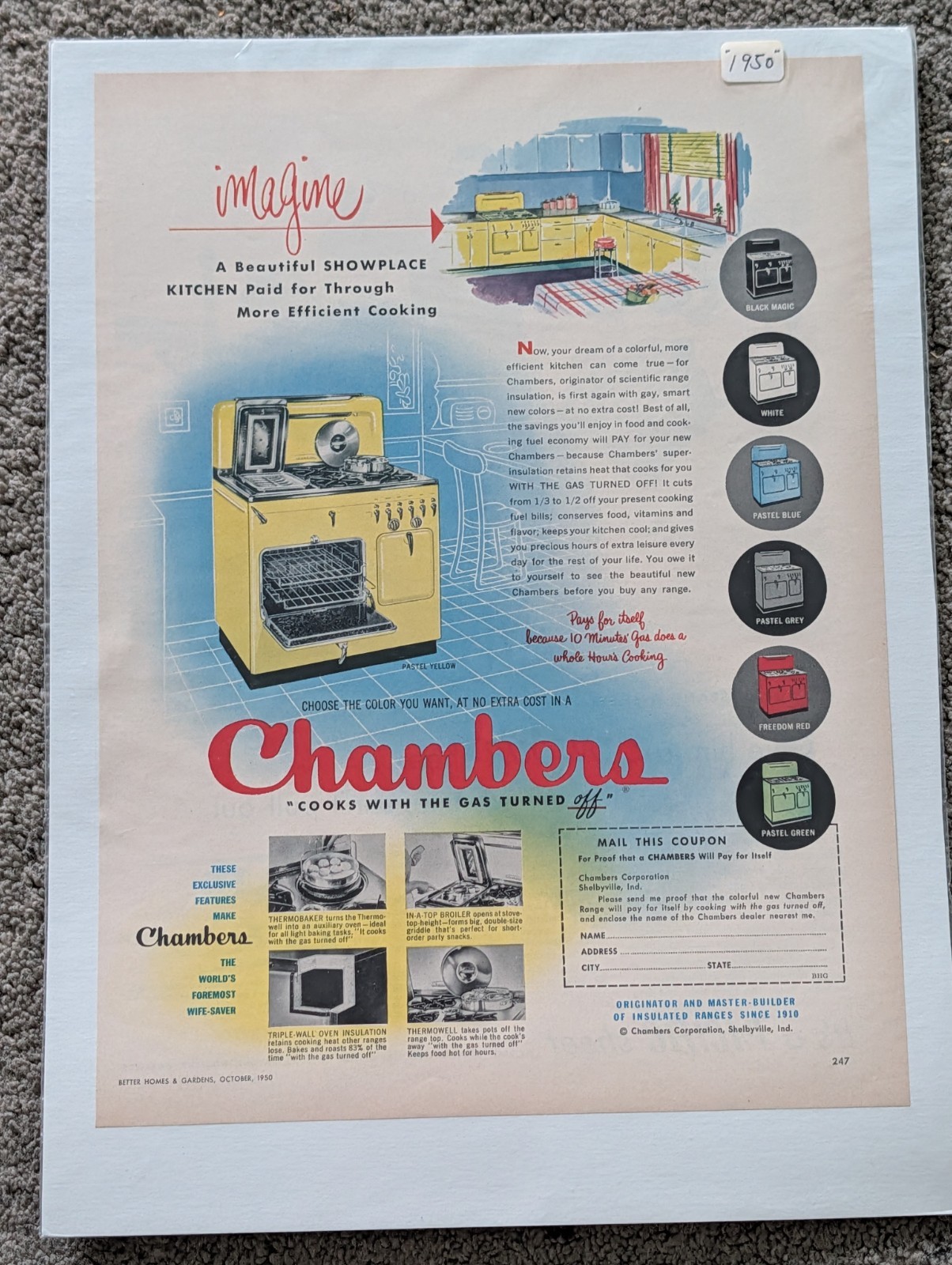 Original 1941 Print Ad: Chamber "The World's Foremost Wife-Saver Original 1941 Print Ad: Chamber "The World's Foremost Wife-Saver