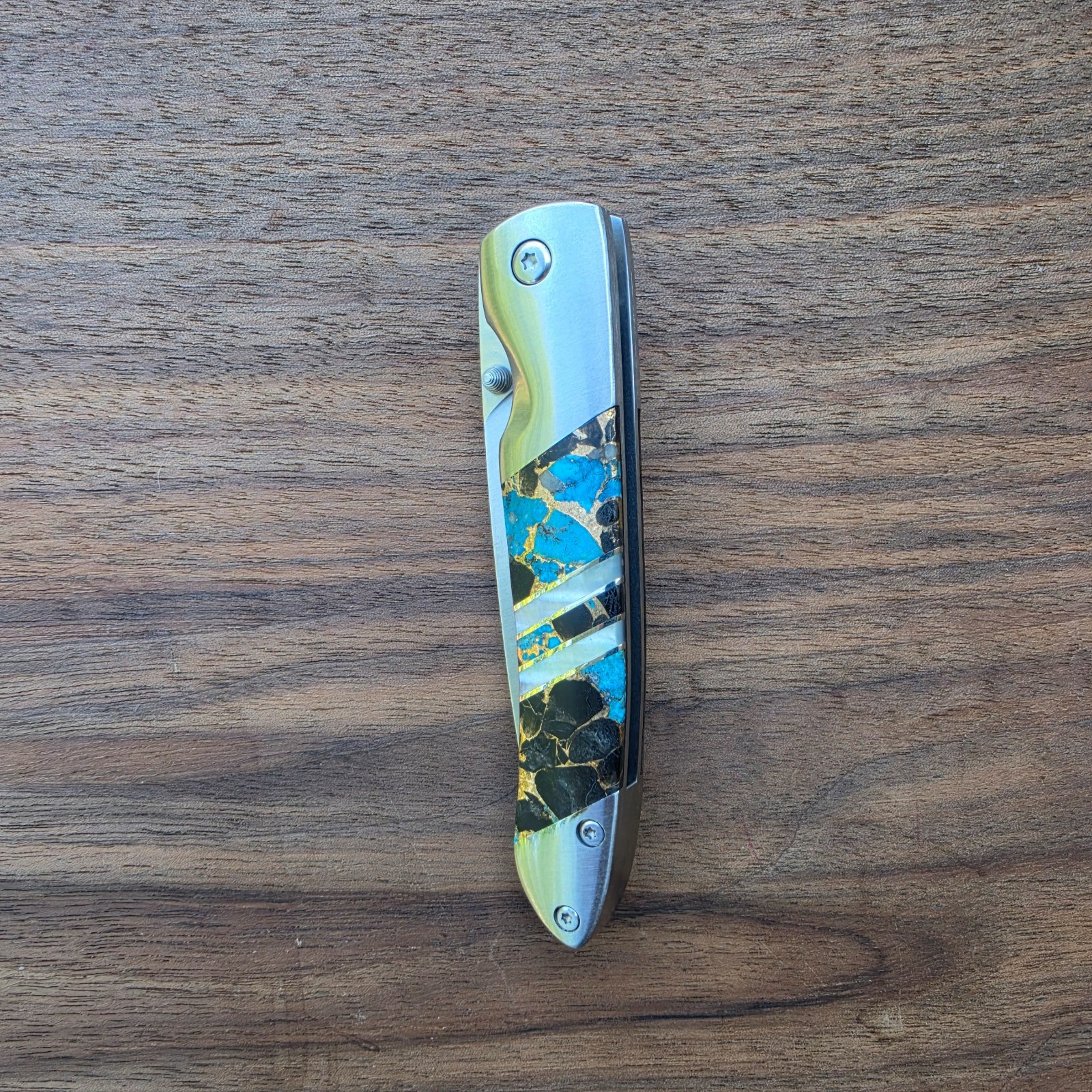 Gemstone Exotics 4" Linerlock-Stainless Blade - Santa Fe Stoneworks Collectible