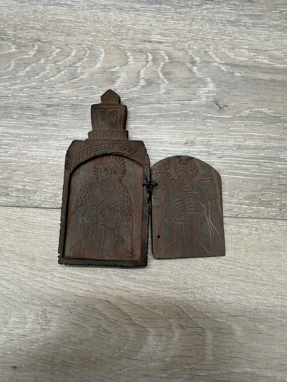 ANTIQUE HAND CARVED STONE ETHIOPIAN COPTIC CHRISTIAN HINGED ALTAR ANTIQUE HAND CARVED STONE ETHIOPIAN COPTIC CHRISTIAN HINGED ALTAR