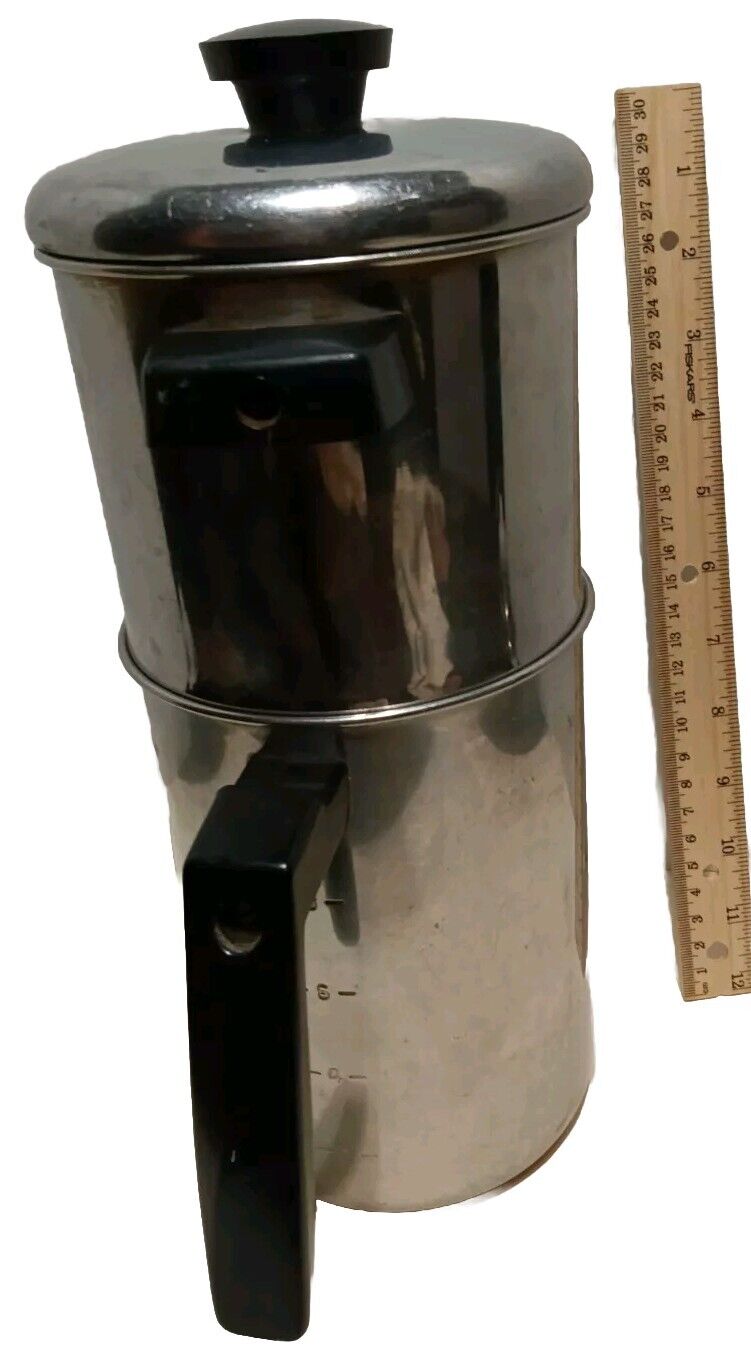 Vintage Flint EHKO 8 Cup Percolator Coffee Maker Stainless Steel GREAT SHAPE 