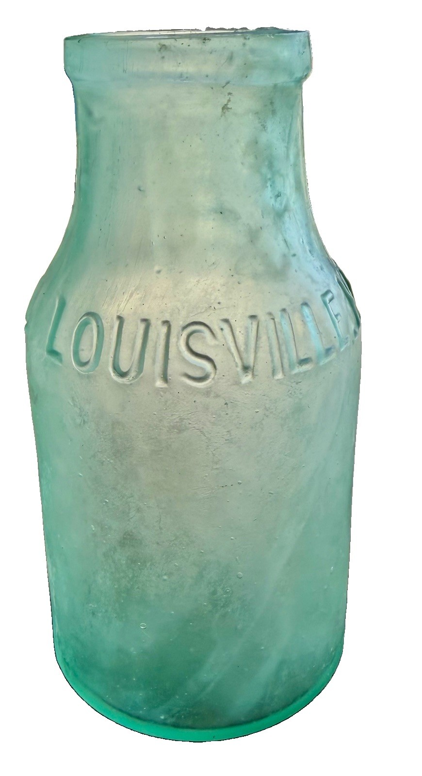 Antique 1880s J M Clark & Co Louisville KY Aqua Jar Bottle Hand Blown Antique 1880s J M Clark & Co Louisville KY Aqua Jar Bottle Hand Blown