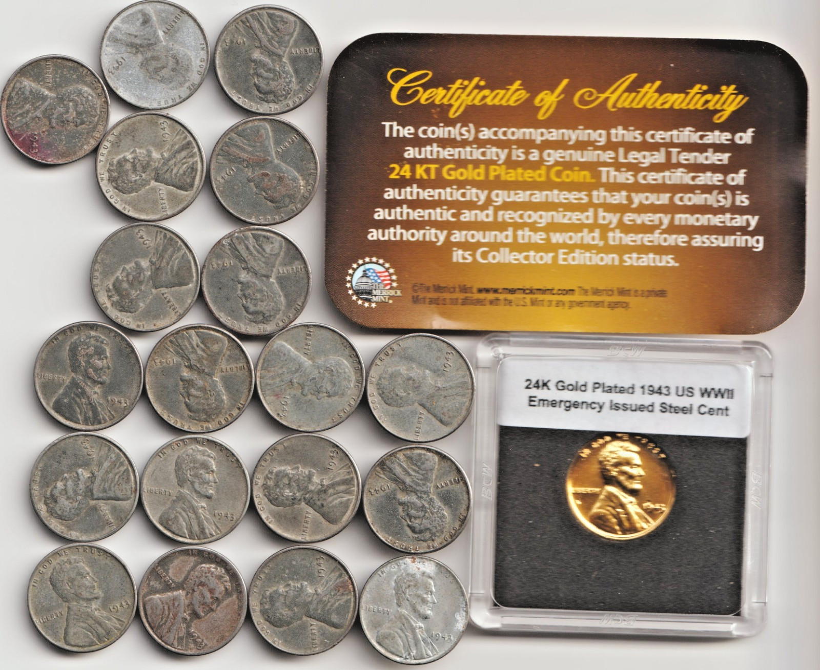 Rare Old 1943 US Lincoln Steel Penny Coin Collection WWII 24k Gold Plate Cent N6 Rare Old 1943 US Lincoln Steel Penny Coin Collection WWII 24k Gold Plate Cent N6
