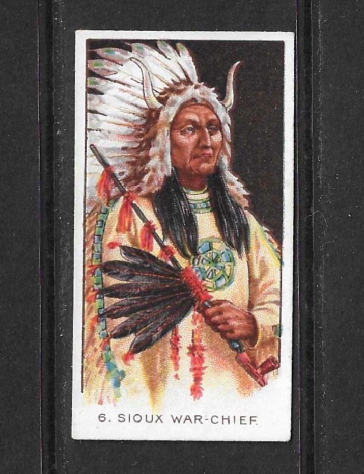 BAT 1930 TYPES OF NORTH AMERICAN INDIANS cigarette card SIOUX WAR CHIEF BAT 1930 TYPES OF NORTH AMERICAN INDIANS cigarette card SIOUX WAR CHIEF