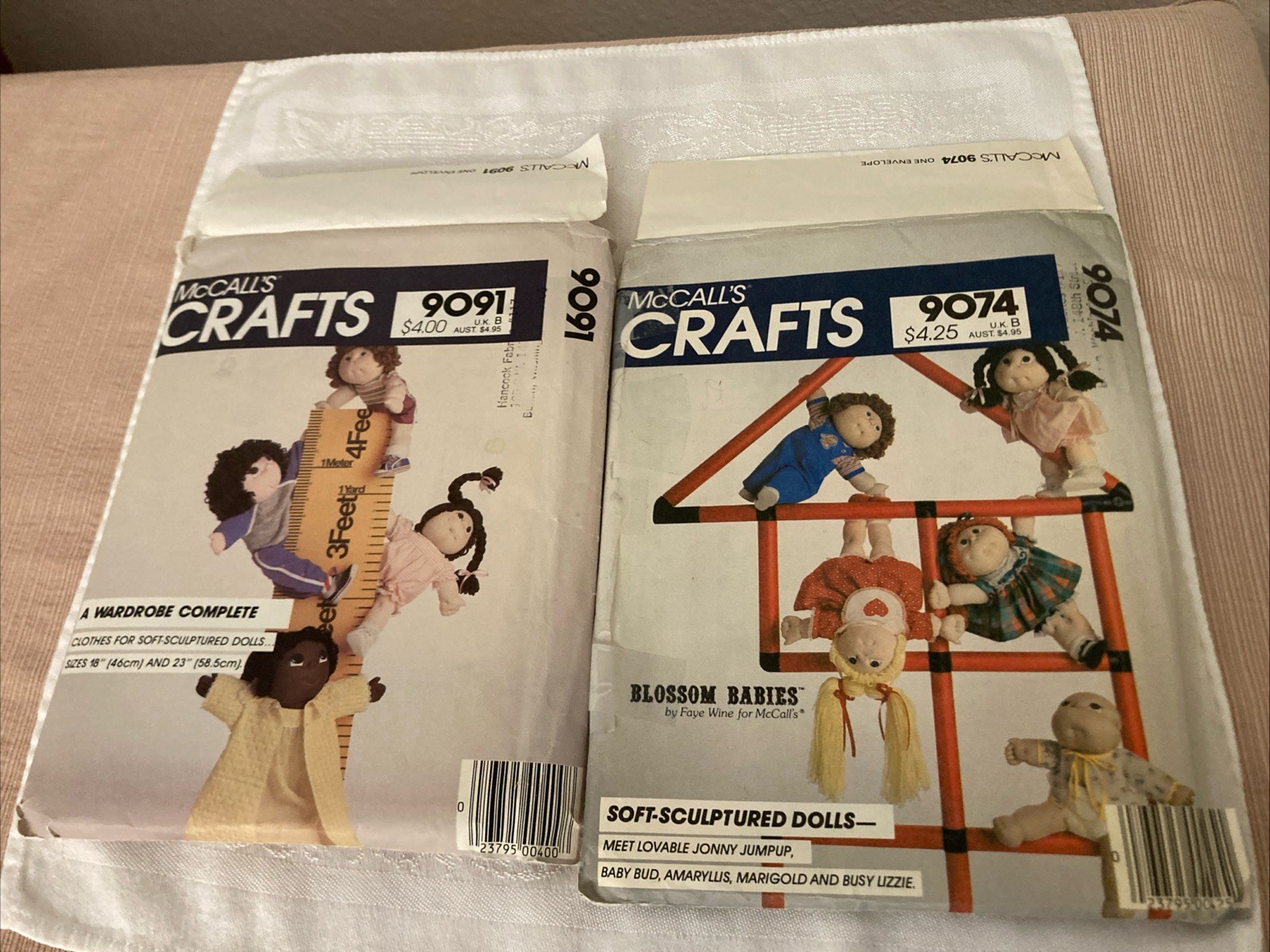 McCalls Crafts 9091/9074 Doll Clothes Sewing Pattern Vintage 1984 CUT/Set Of 2 McCalls Crafts 9091/9074 Doll Clothes Sewing Pattern Vintage 1984 CUT/Set Of 2