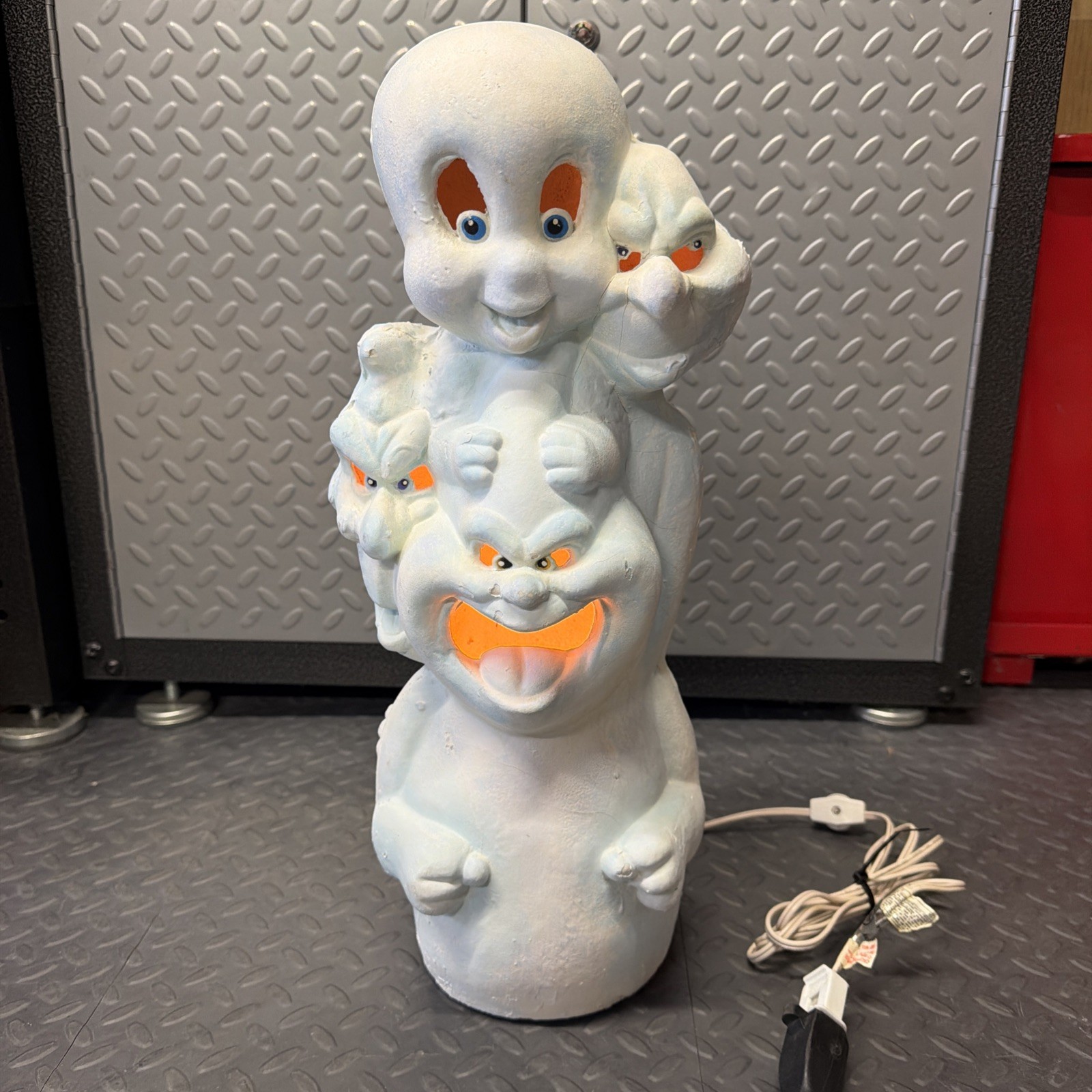 VTG 1995 Trendmasters Casper Ghost Foam Light Up Blow Mold Jack O Lantern 18"