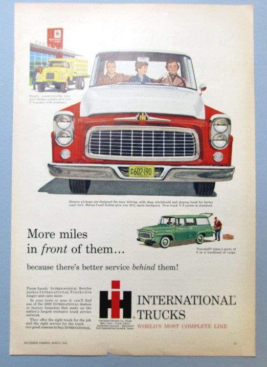 8x12 Original 1960 International Pickup Ad MORE MILES IN FRONT OF THEM 8x12 Original 1960 International Pickup Ad MORE MILES IN FRONT OF THEM