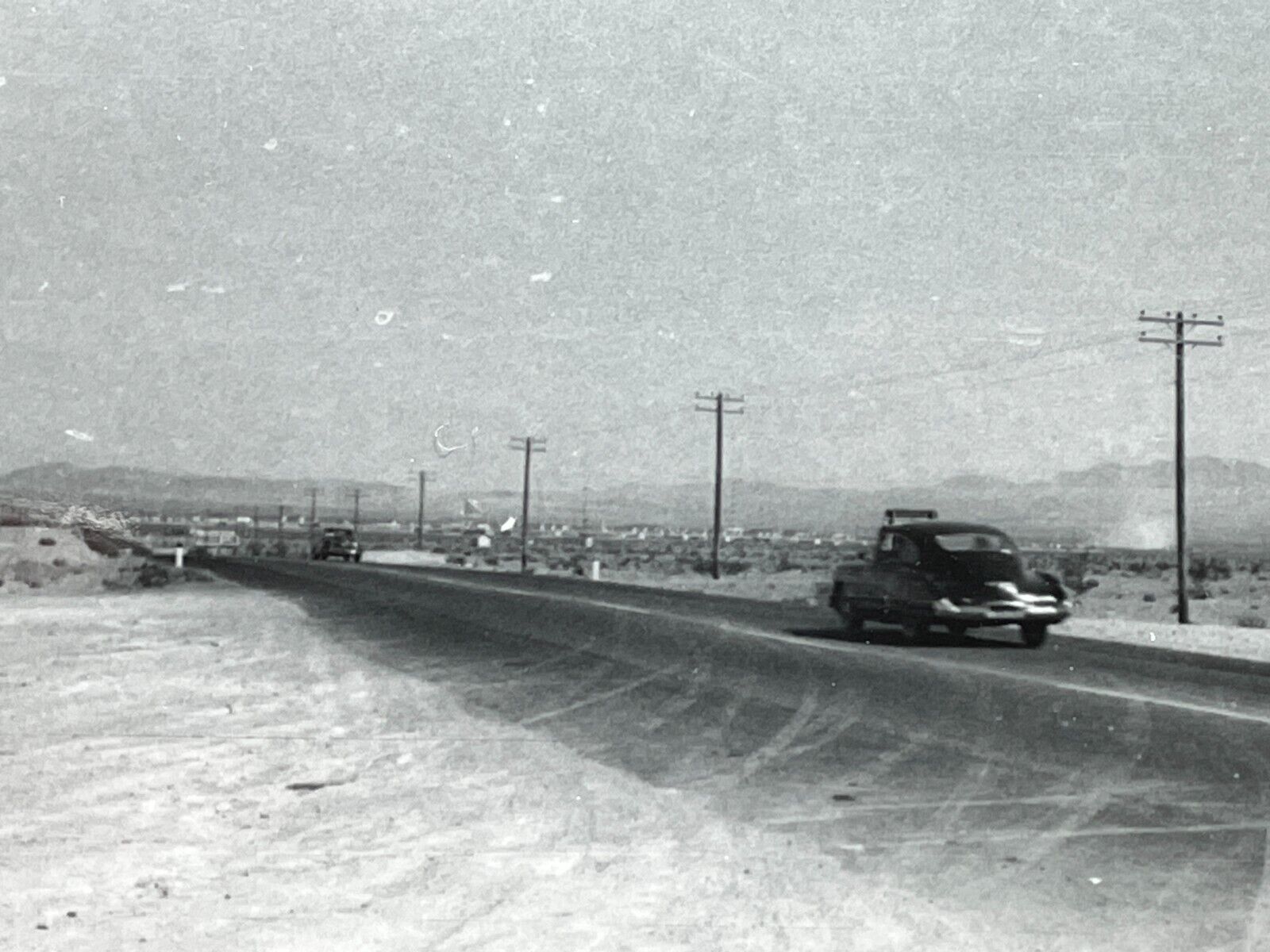 AZB Photograph Old Car Driving Down Desert Road POV Roadside View 1960's
