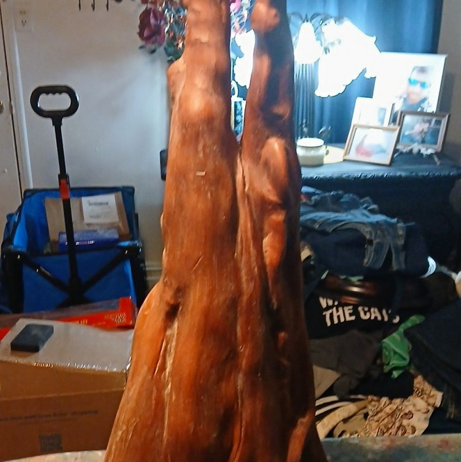 Vintage Large 23.5” Cypress Knee Wood Sculpture Abstract Double Peak Art Rustic Vintage Large 23.5” Cypress Knee Wood Sculpture Abstract Double Peak Art Rustic