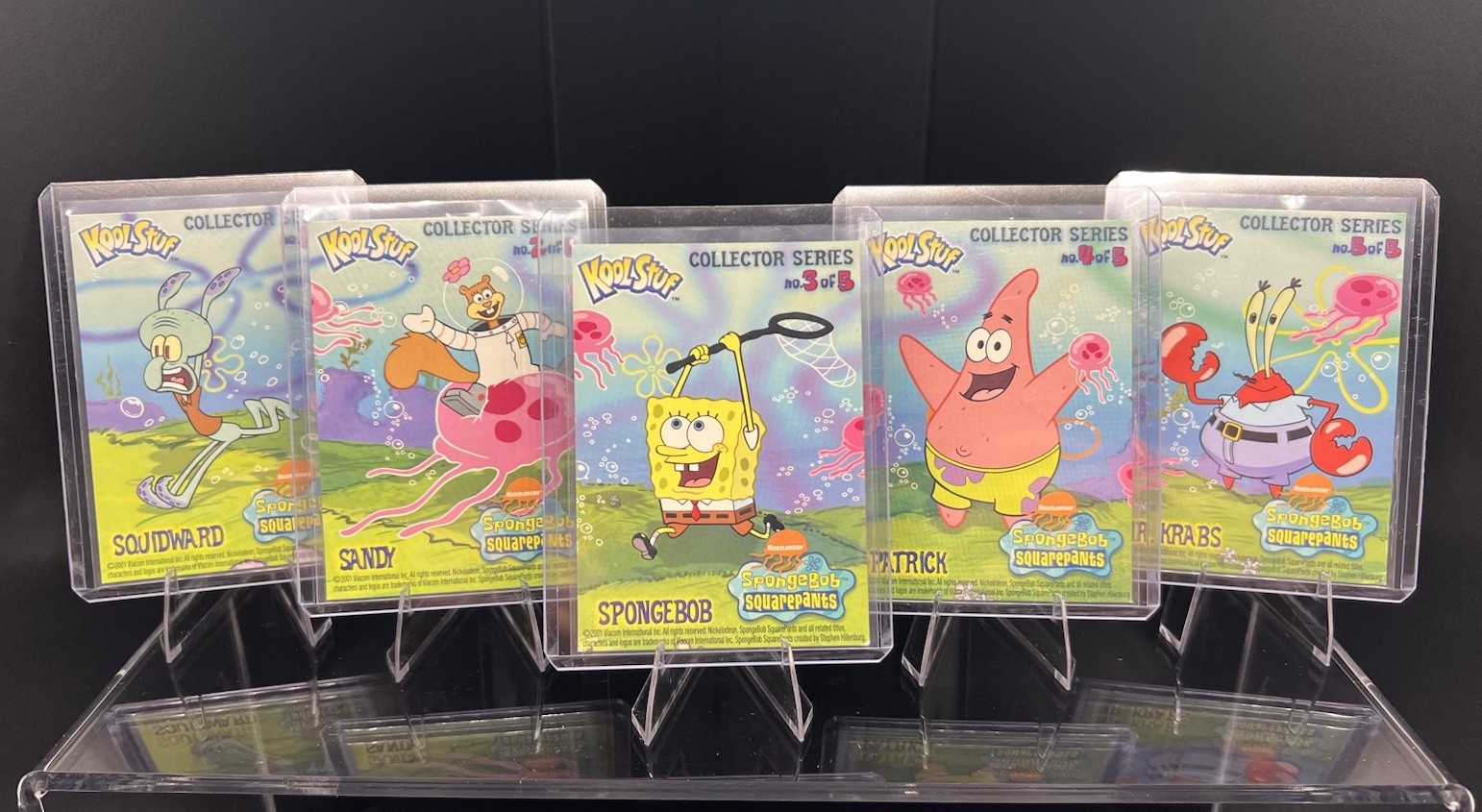 2001 NABISCO KOOLSTUF SPONGEBOB SQUAREPANTS #1-5 COMPLETE SET TRUE ROOKIE VIACOM