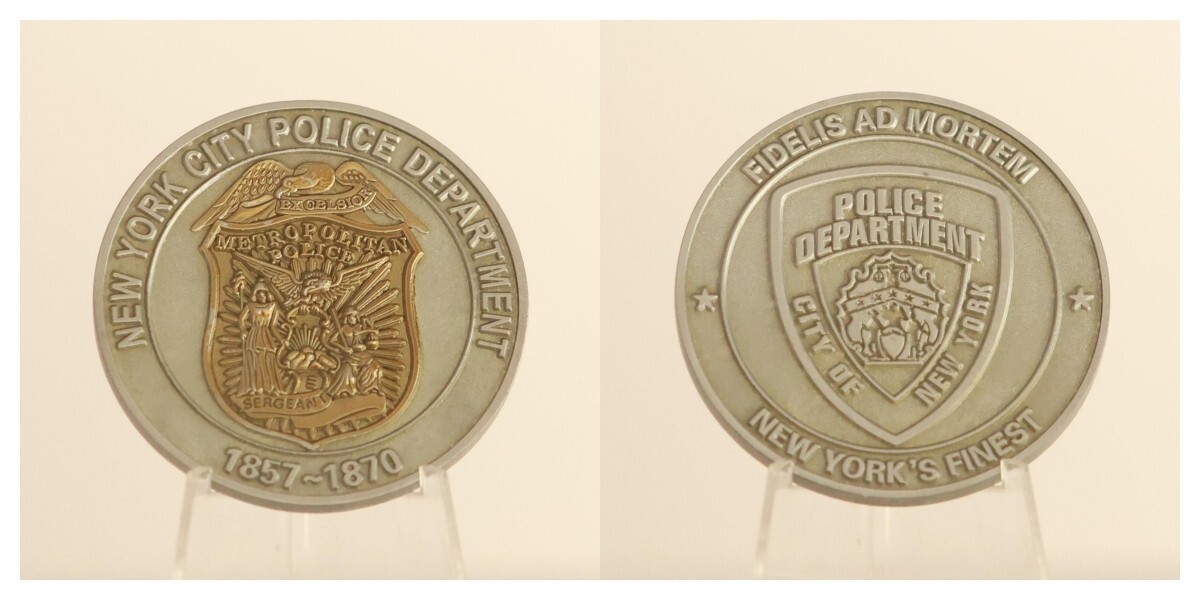 NYPD Sergeant 1857-1870 Fidelis Ad Mortem Police Challenge Coin 4#K NYPD Sergeant 1857-1870 Fidelis Ad Mortem Police Challenge Coin 4#K