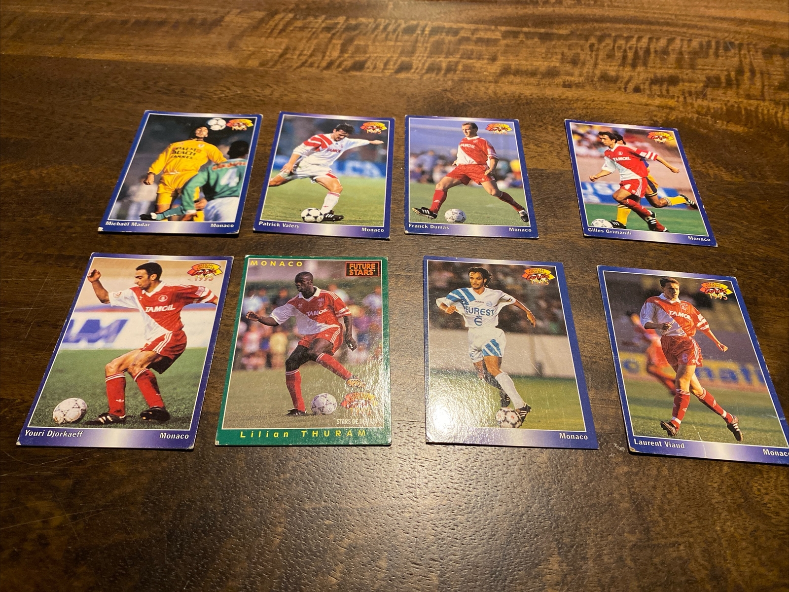 MONACO - Lot 8 Football Cards 95 Panini 1995 MONACO - Lot 8 Football Cards 95 Panini 1995