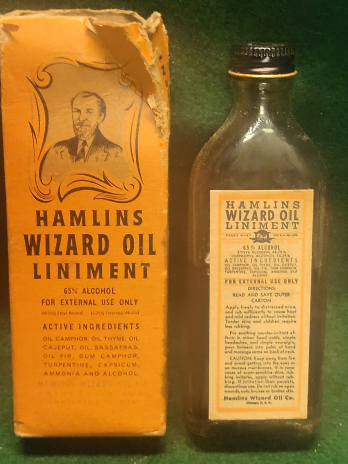 Antique Hamlin’s Wizard Oil Liniment Medicine Apothecary-1/2 Full Bottle /Box Antique Hamlin’s Wizard Oil Liniment Medicine Apothecary-1/2 Full Bottle /Box