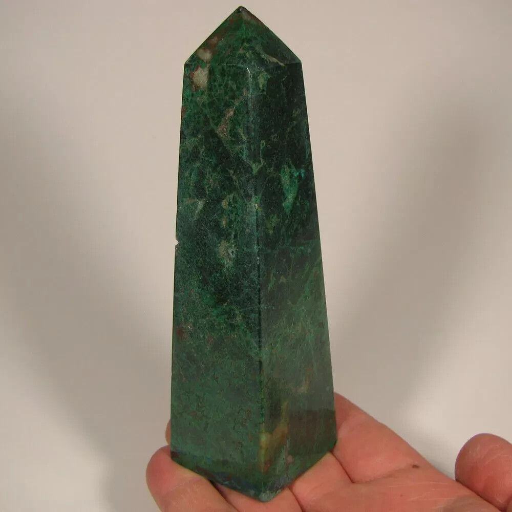 5.4" MALACHITE w/ CHRYSOCOLLA Tower Polished Gemstone Point Obelisk - Peru