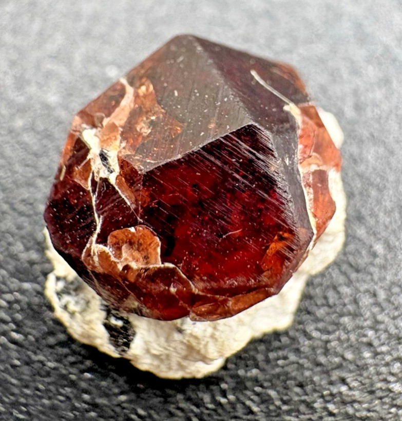 Deep Red Garnet Crystal on Matrix Natural Mineral Afghanistan Deep Red Garnet Crystal on Matrix Natural Mineral Afghanistan