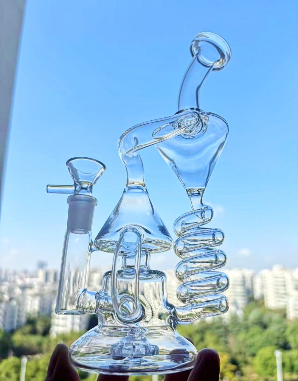heady Coil Honeycomb Recycler rig pipes bong Glass Smoking Water shushi 14mmbowl heady Coil Honeycomb Recycler rig pipes bong Glass Smoking Water shushi 14mmbowl