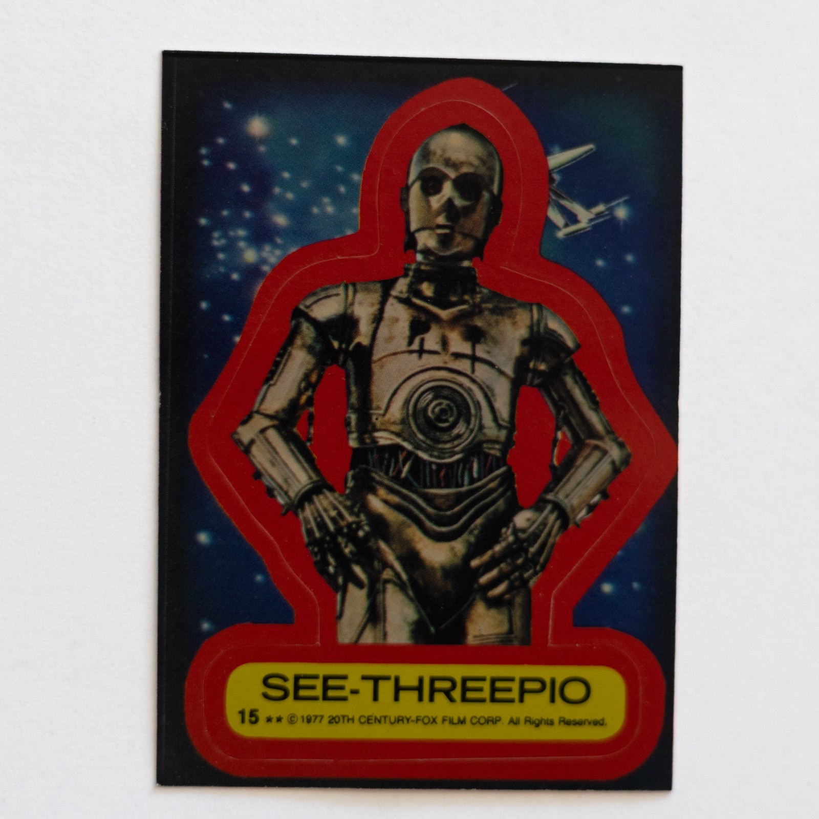 Topps 1977 Star Wars Sticker #15 | See-Threepio Trading Card, VG