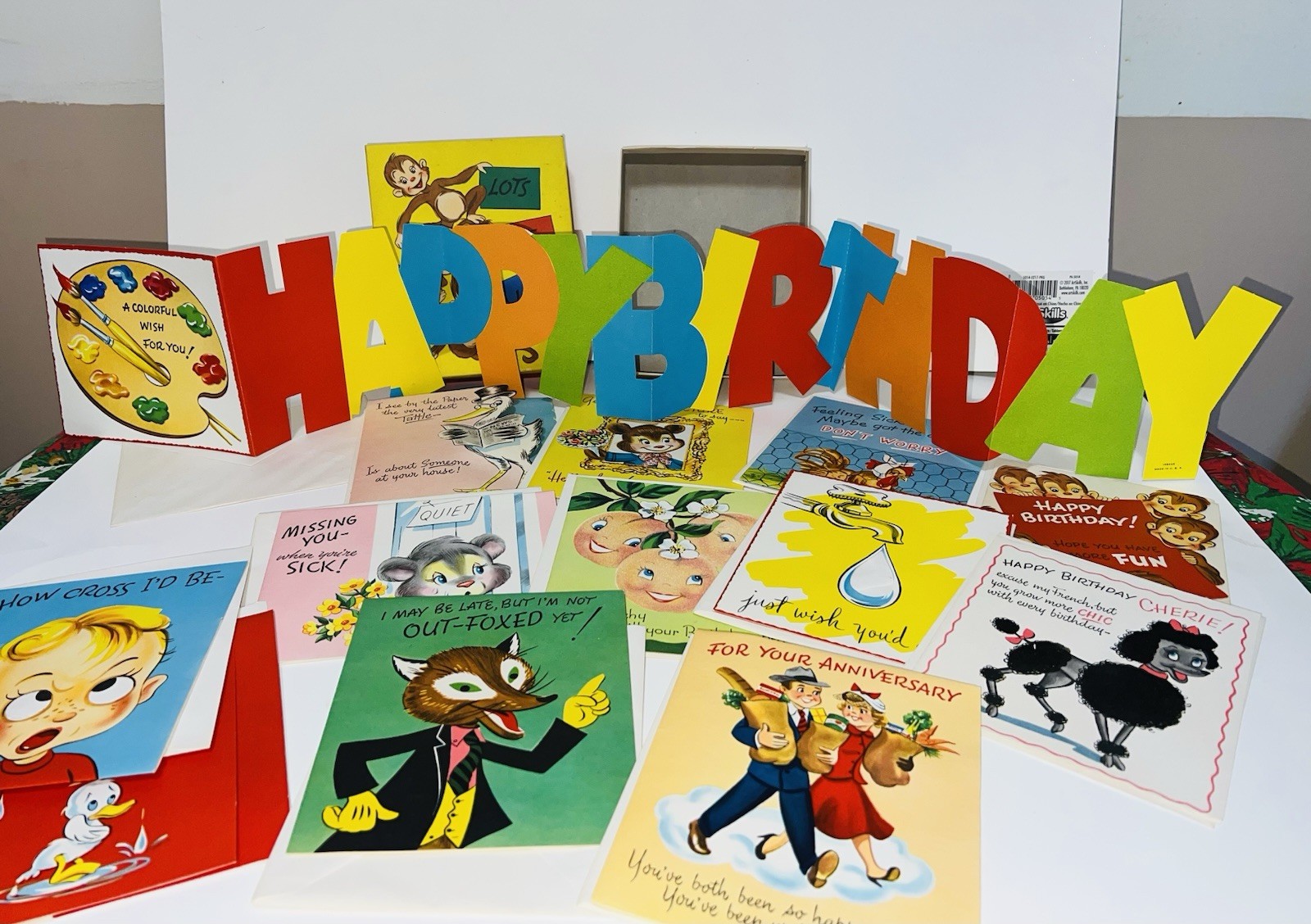 Rare Vintage 1950s Box of Unused Mechanical Pop Up Greeting Cards Lots of Laffs Rare Vintage 1950s Box of Unused Mechanical Pop Up Greeting Cards Lots of Laffs
