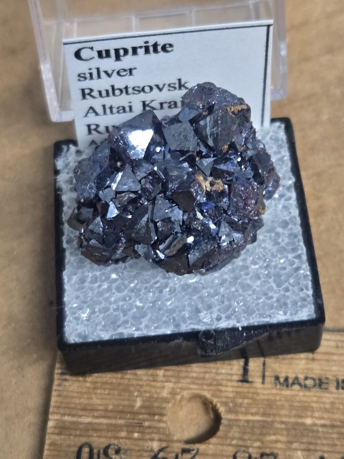 Rare Cuprite With Native Silver Thumbnail specimen