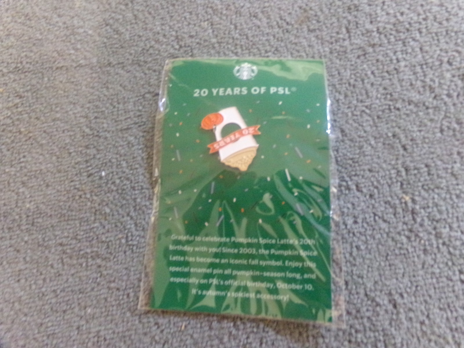 2023 STARBUCKS Limited Edition 20 Years of PSL Pumpkin Spice Latte Enamel Pin