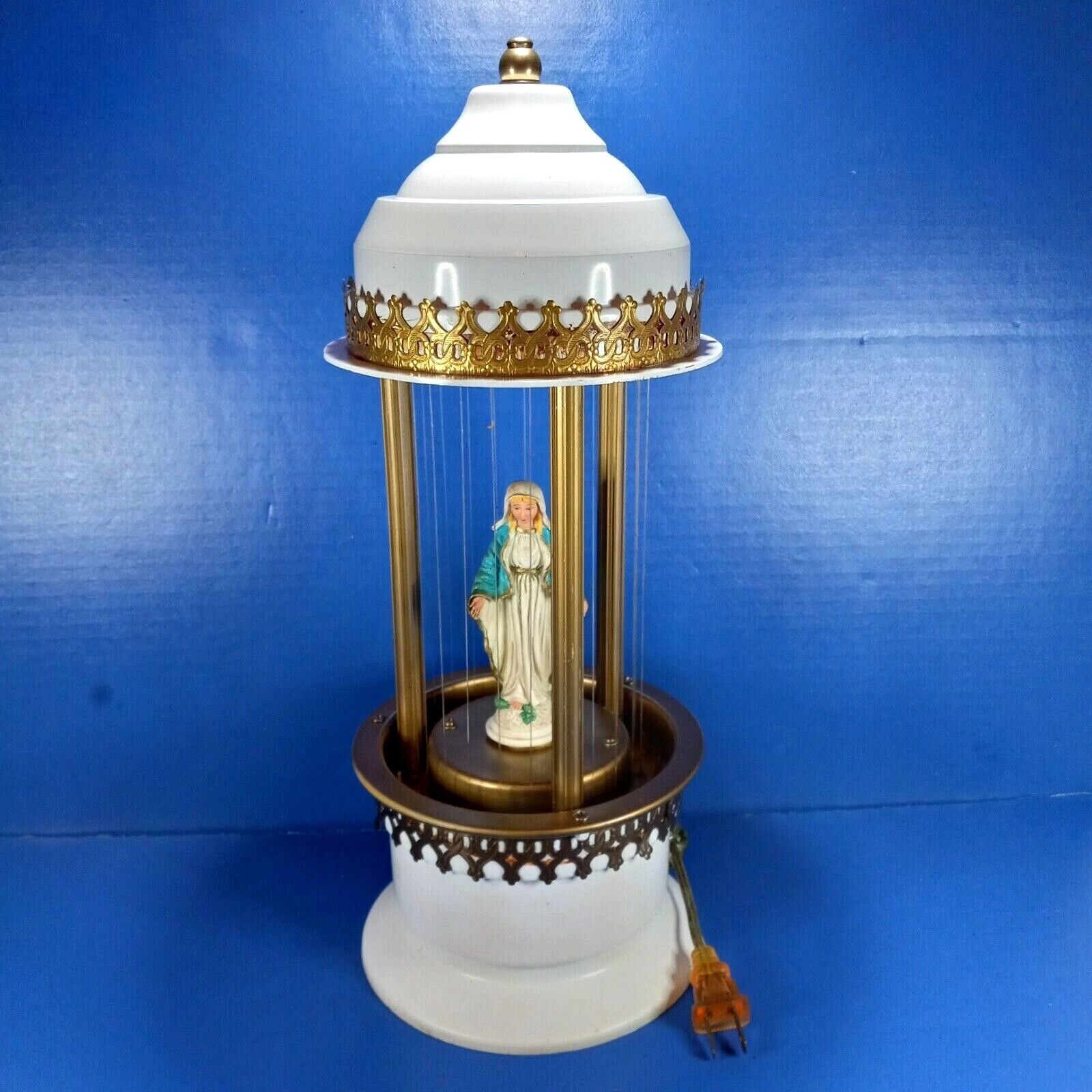 Mineral Oil Rain Drip Lamp Blessed Virgin Mother Mary Madonna 16 inch Tabletop