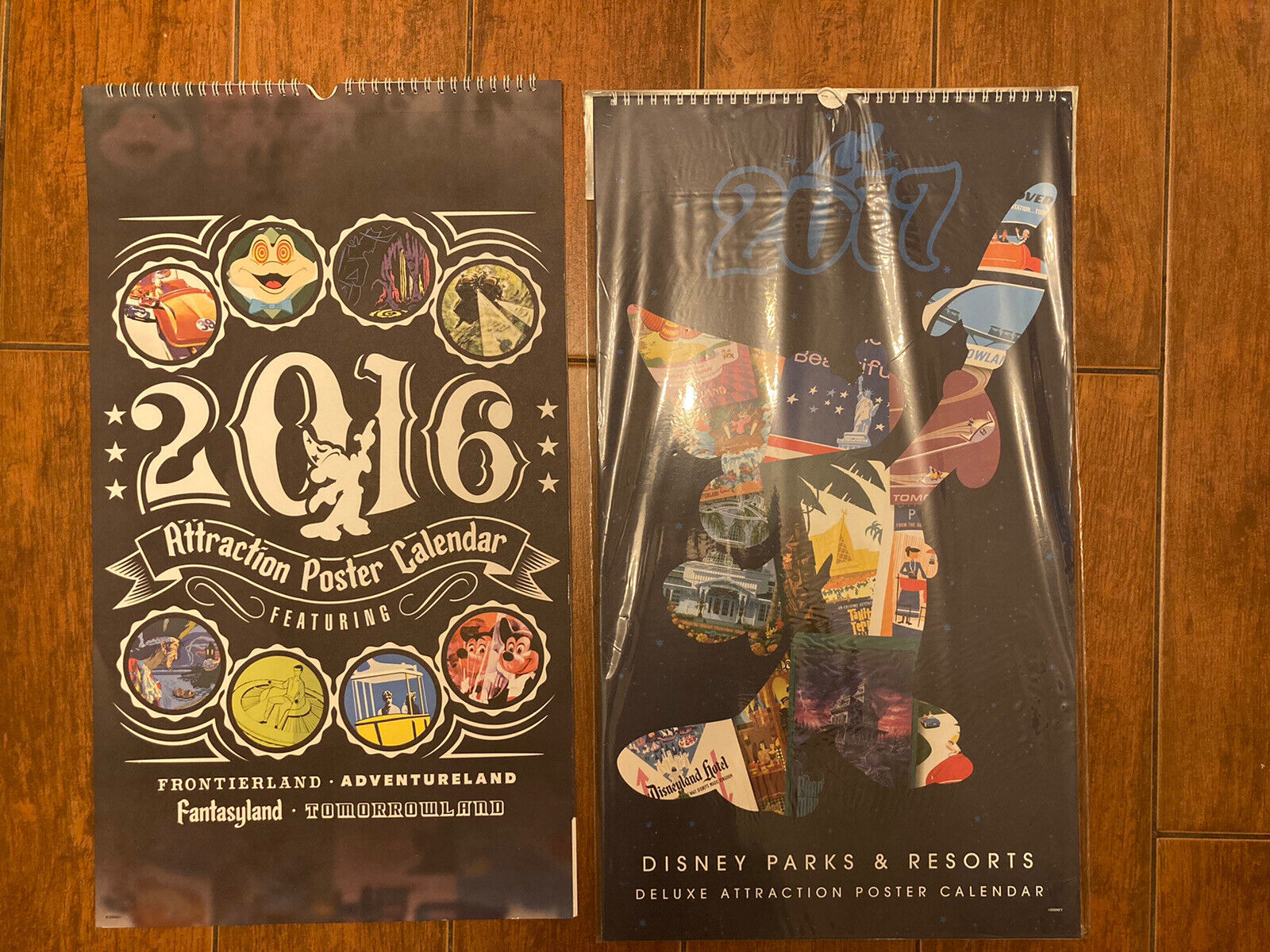 Disney Parks and Resorts 2017 12x18 Attraction Poster Calendar New + 2016 4 More