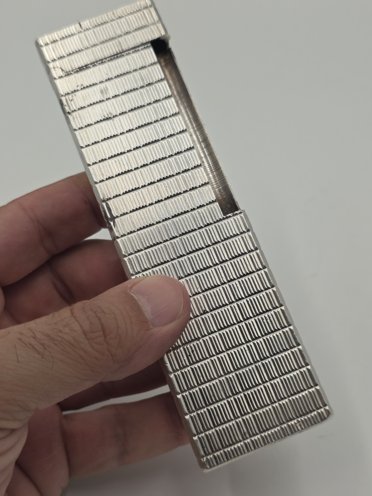 Rare Vintage S.T. Dupont Paris Large Table Lighter Silver Guilloche France 6" Rare Vintage S.T. Dupont Paris Large Table Lighter Silver Guilloche France 6"