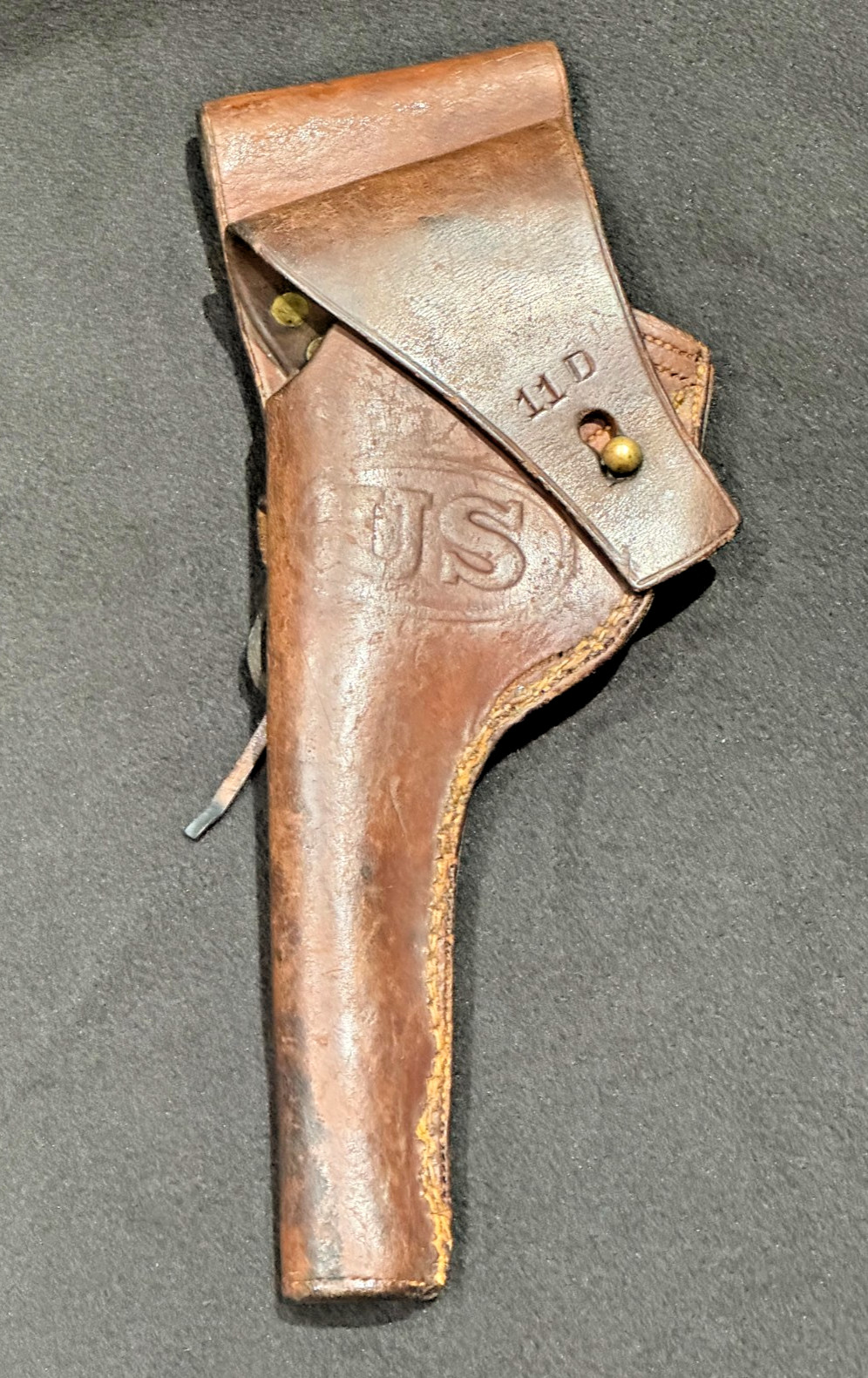 WWI M1892 UNIT MARKED US ARMY .38 COLT REVOLVER HOLSTER ROCK ISLAND ARSENAL 1908