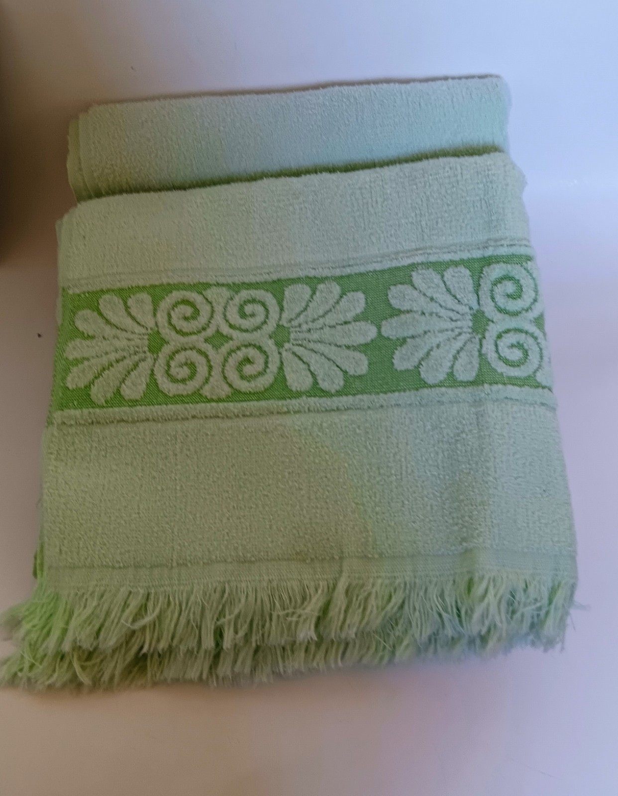 Set Of 2 Vintage Cannon Monticello Mint Green Bath Towels Fringe Set Of 2 Vintage Cannon Monticello Mint Green Bath Towels Fringe