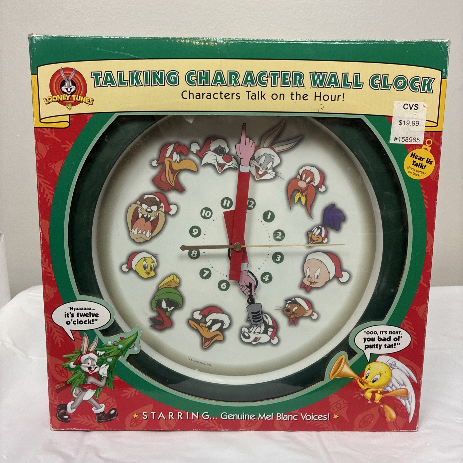 Vintage Looney Tunes Talking Character Wall Clock NEW Mel Blanc Voices