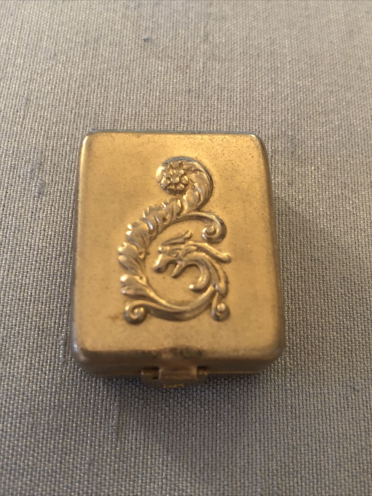 Antique Dragon Miniature Stamp or trinket box with hidden hanger rare