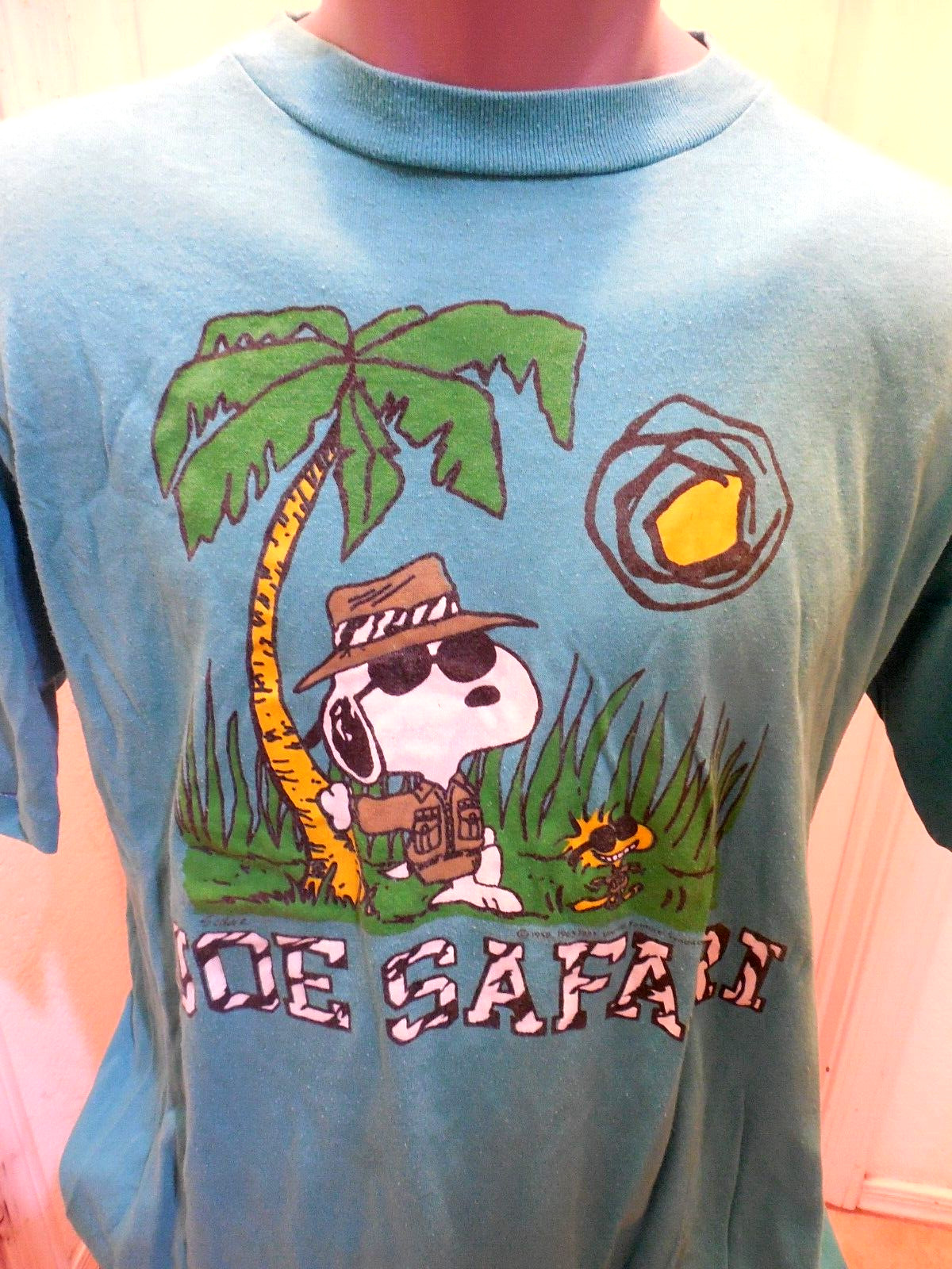 Snoopy Woodstock Joe Cool Vintage Safari Schulz 80s T-shirt Artex Sng  Stitch XL
