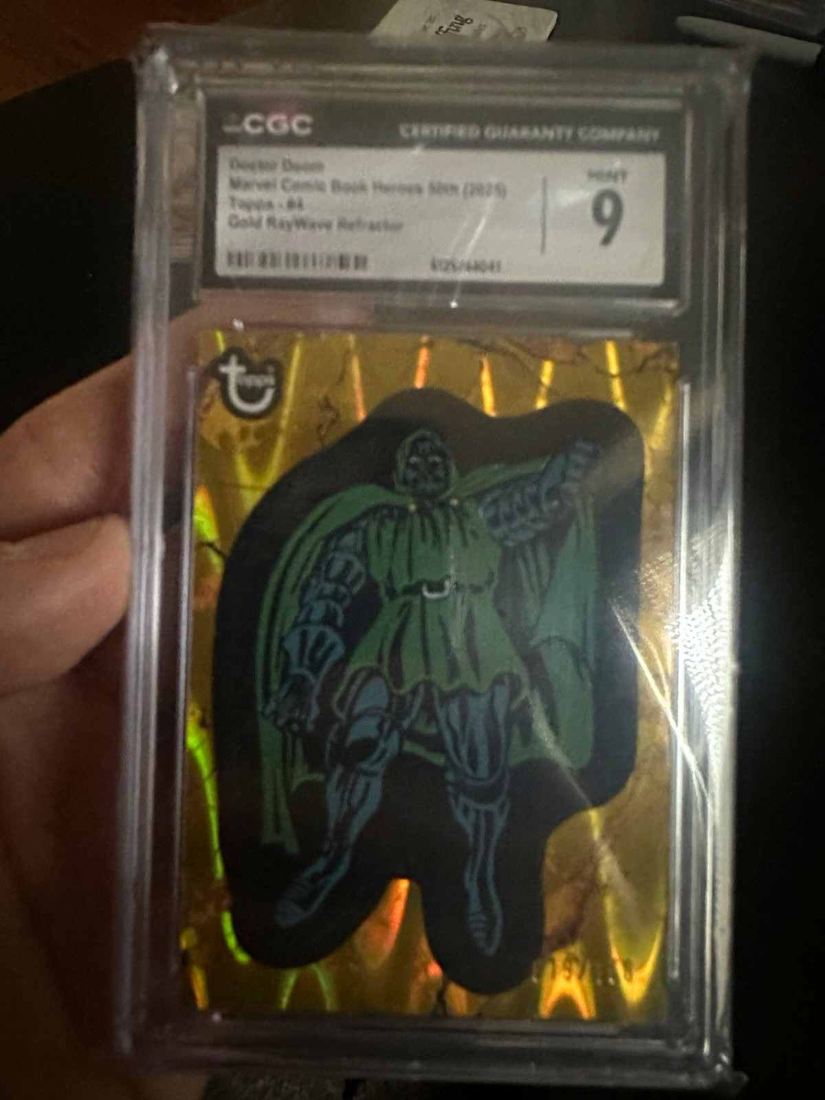 Topps 2025 Doctor Doom HBV1 Gold Krypton Refractor CGC 9 Topps 2025 Doctor Doom HBV1 Gold Krypton Refractor CGC 9