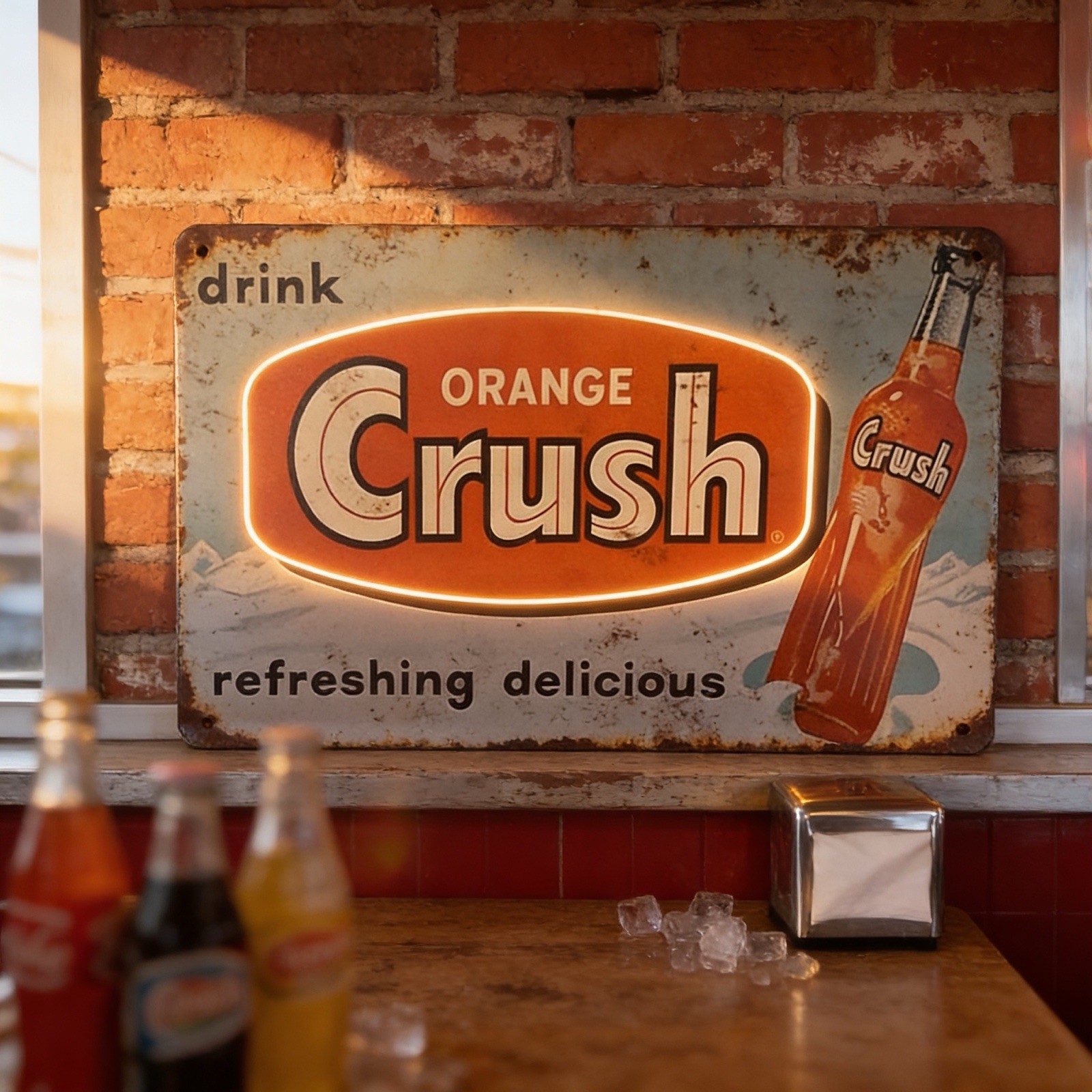 12"x8" Retro Patina Style Orange Cruch Advertising Sign...Ships free 12"x8" Retro Patina Style Orange Cruch Advertising Sign...Ships free