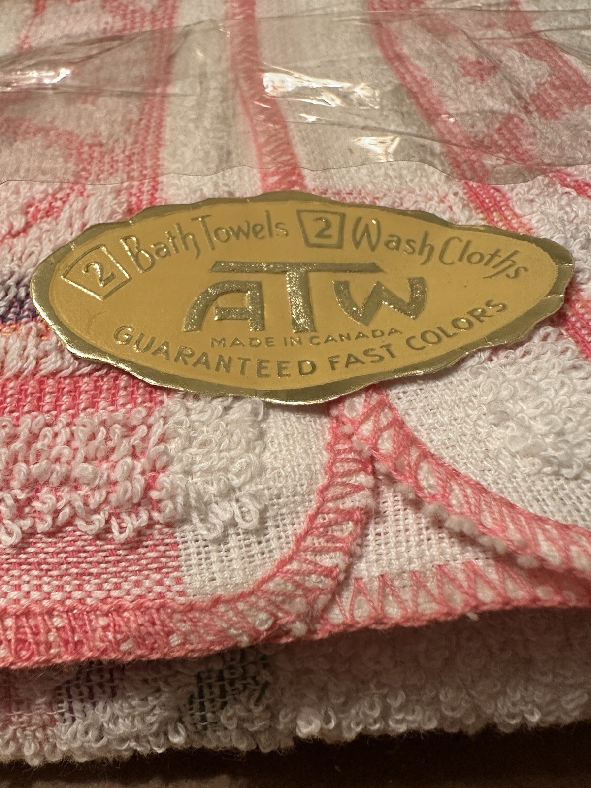 Vintage New With Tags ATW Towel Set VTG Pink Washcloth Bath Towel Old Stock Vintage New With Tags ATW Towel Set VTG Pink Washcloth Bath Towel Old Stock