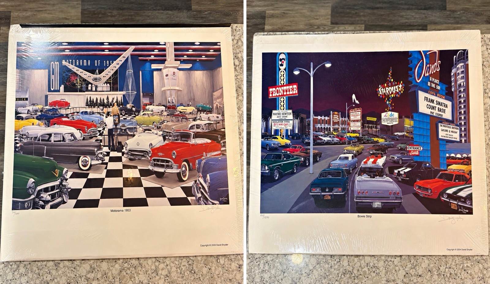 David Snyder Collectible Vehicle Prints (2) Motorama 1953 & Bowie Strip