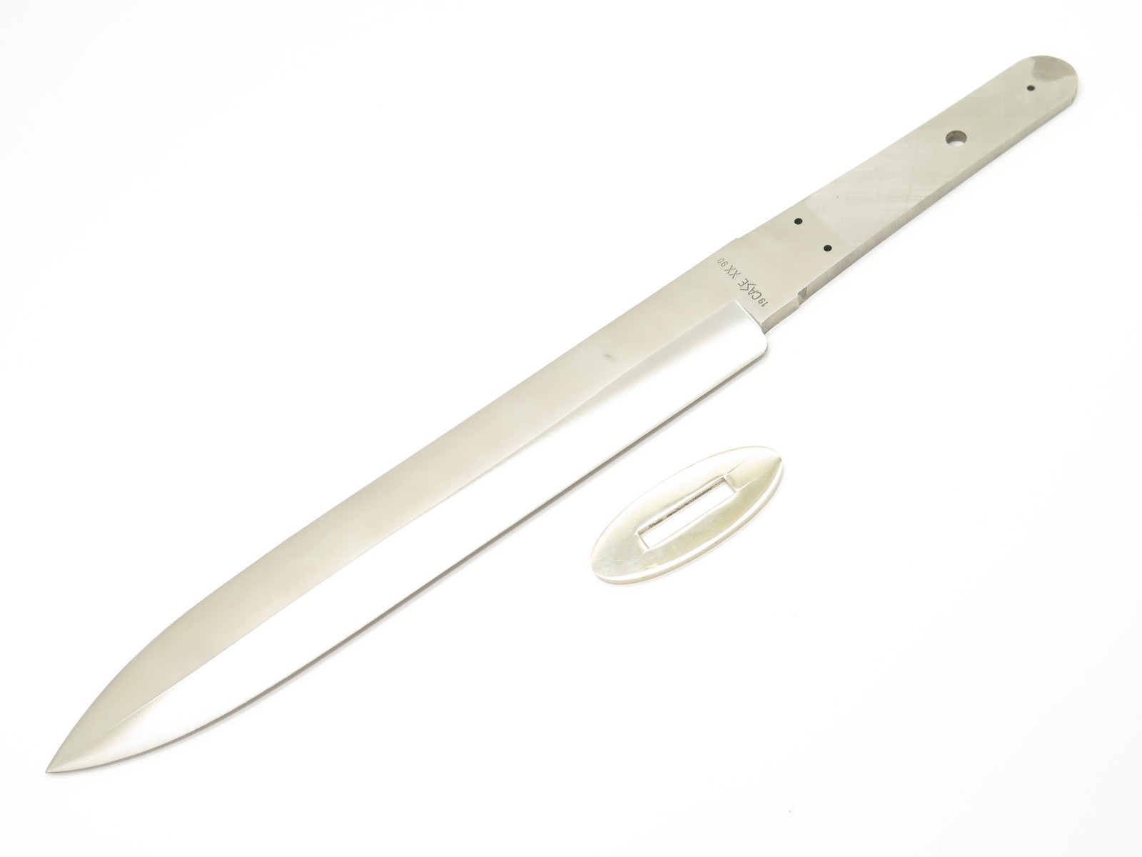 Vintage 1990 Case XX Rio Grand Bowie 10" Fixed Knife Blade Blank & Guard Vintage 1990 Case XX Rio Grand Bowie 10" Fixed Knife Blade Blank & Guard