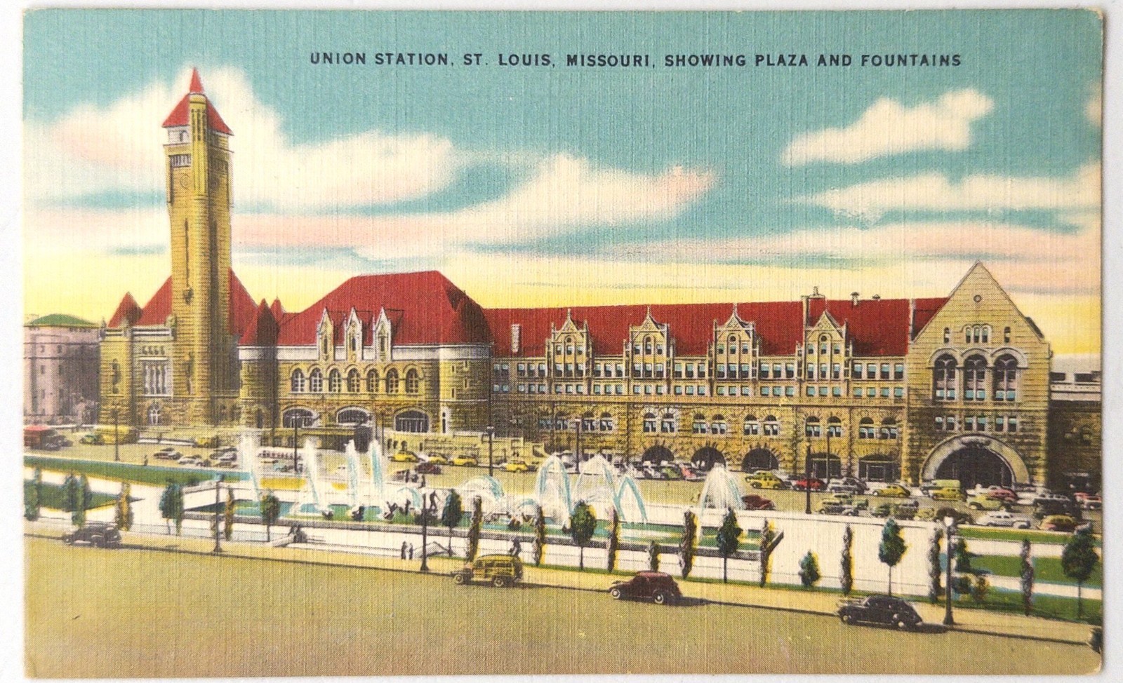 St. Louis, MO - Missouri Vintage Union Station Plaza Fountains Postcard St. Louis, MO - Missouri Vintage Union Station Plaza Fountains Postcard