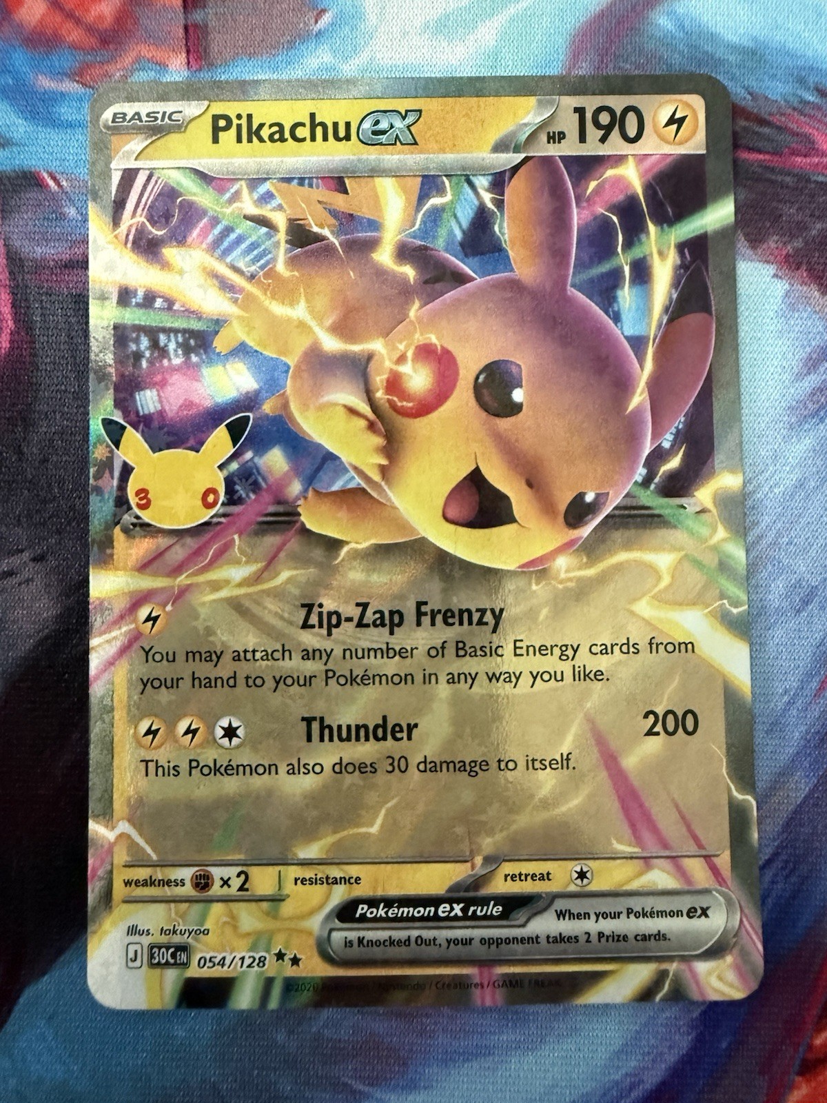 Pokemon TCG 30th Celebration Pikachu ex 054/128 NM