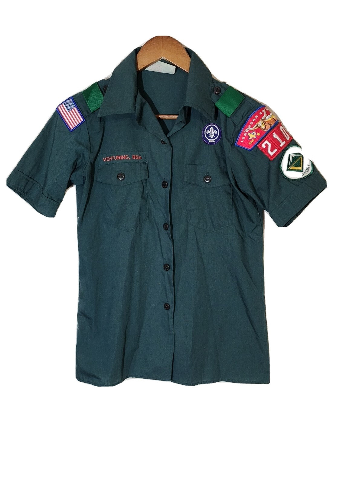vintage boy scout shirt blouse  Small.                    Bin 19