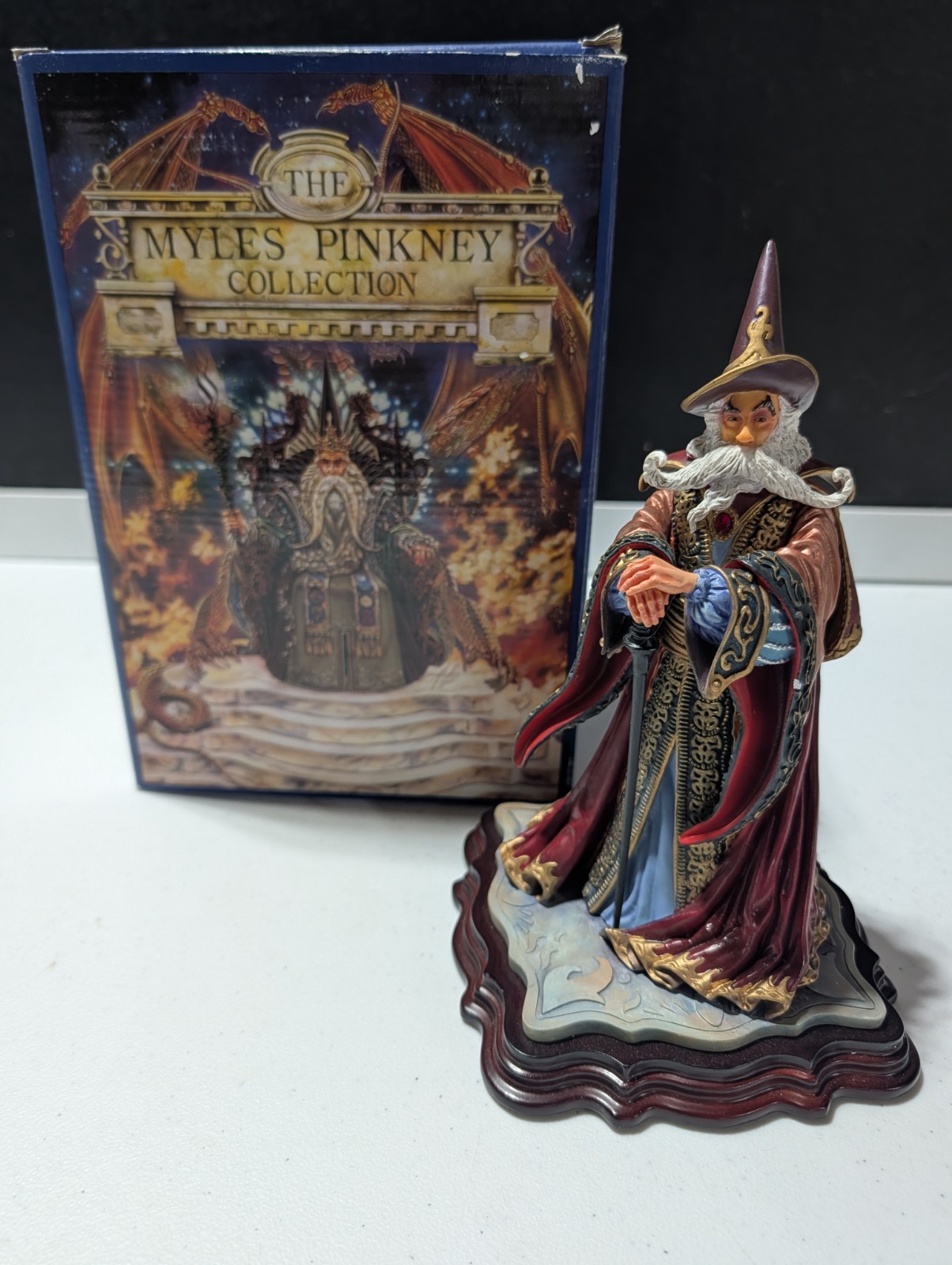The Myles Pinkney Collection Statue "Fire Wizard" w/ Original Box Rare 1st Ed.