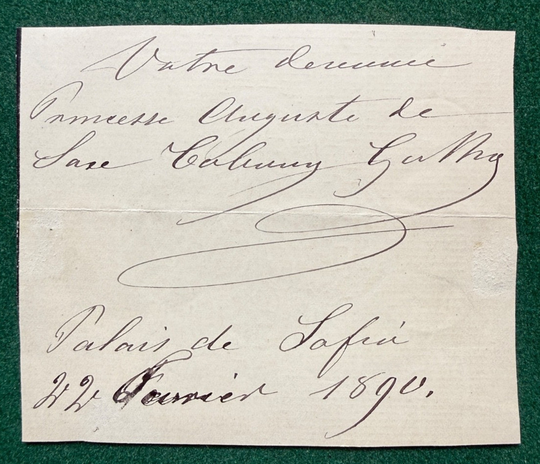 Antique Autograph Princess Auguste Saxe Coburg Gotha Sofia Bulgaria Tsar Orleans Antique Autograph Princess Auguste Saxe Coburg Gotha Sofia Bulgaria Tsar Orleans