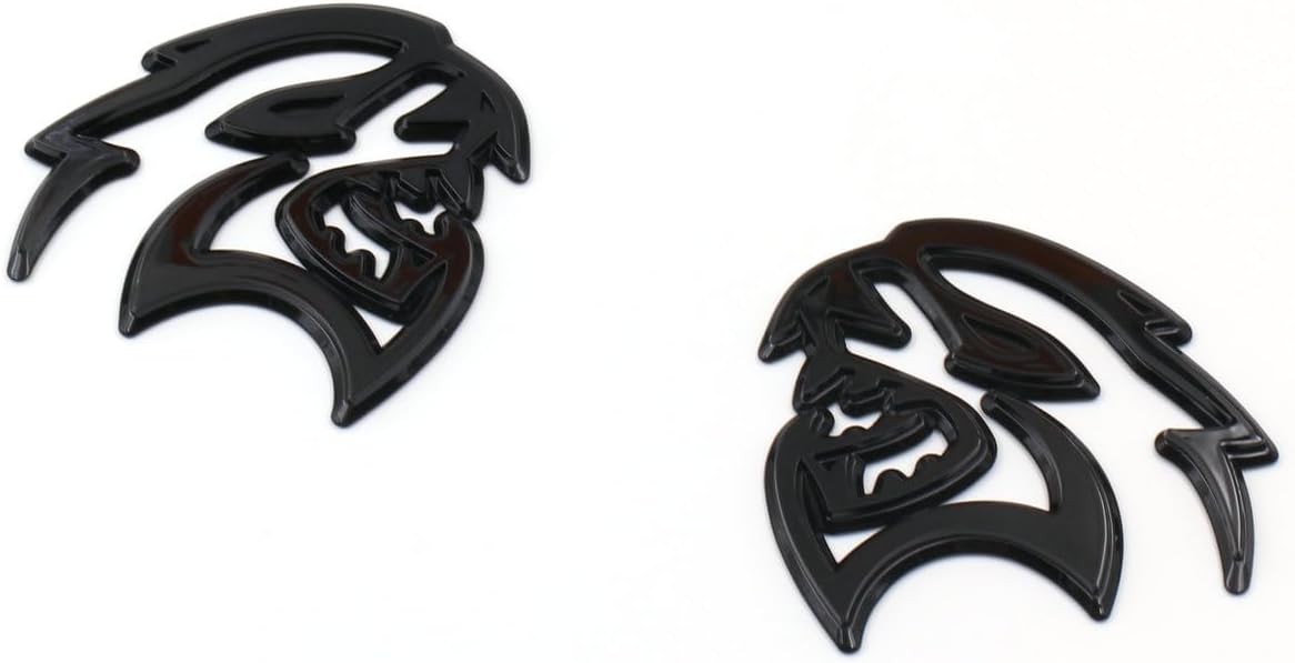2PCS Hellcat Fender Side Emblem Badge Decal Compatible with Hellcat Gloss Black 2PCS Hellcat Fender Side Emblem Badge Decal Compatible with Hellcat Gloss Black