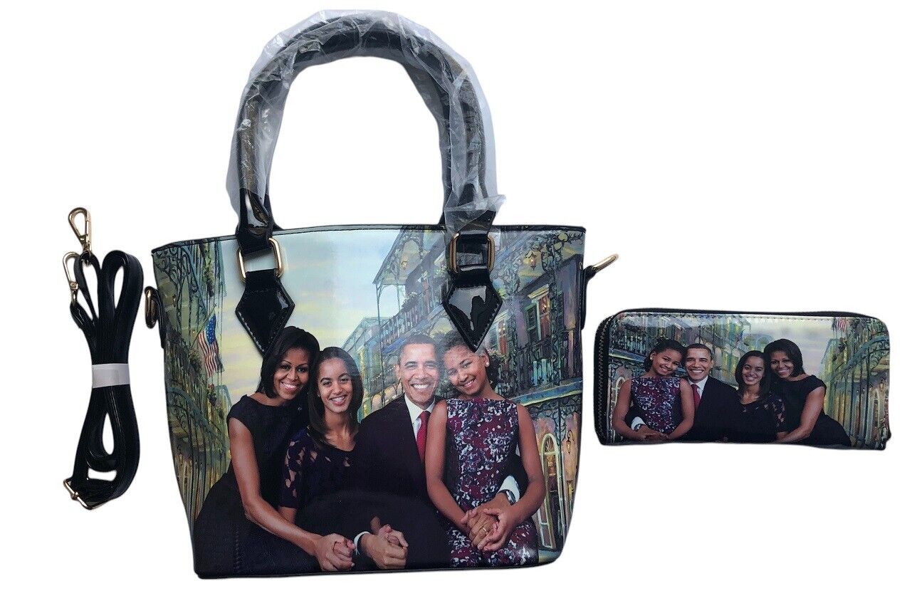 The Obama Family  - Tote Bag w/ shoulder strap + Wallet - Set