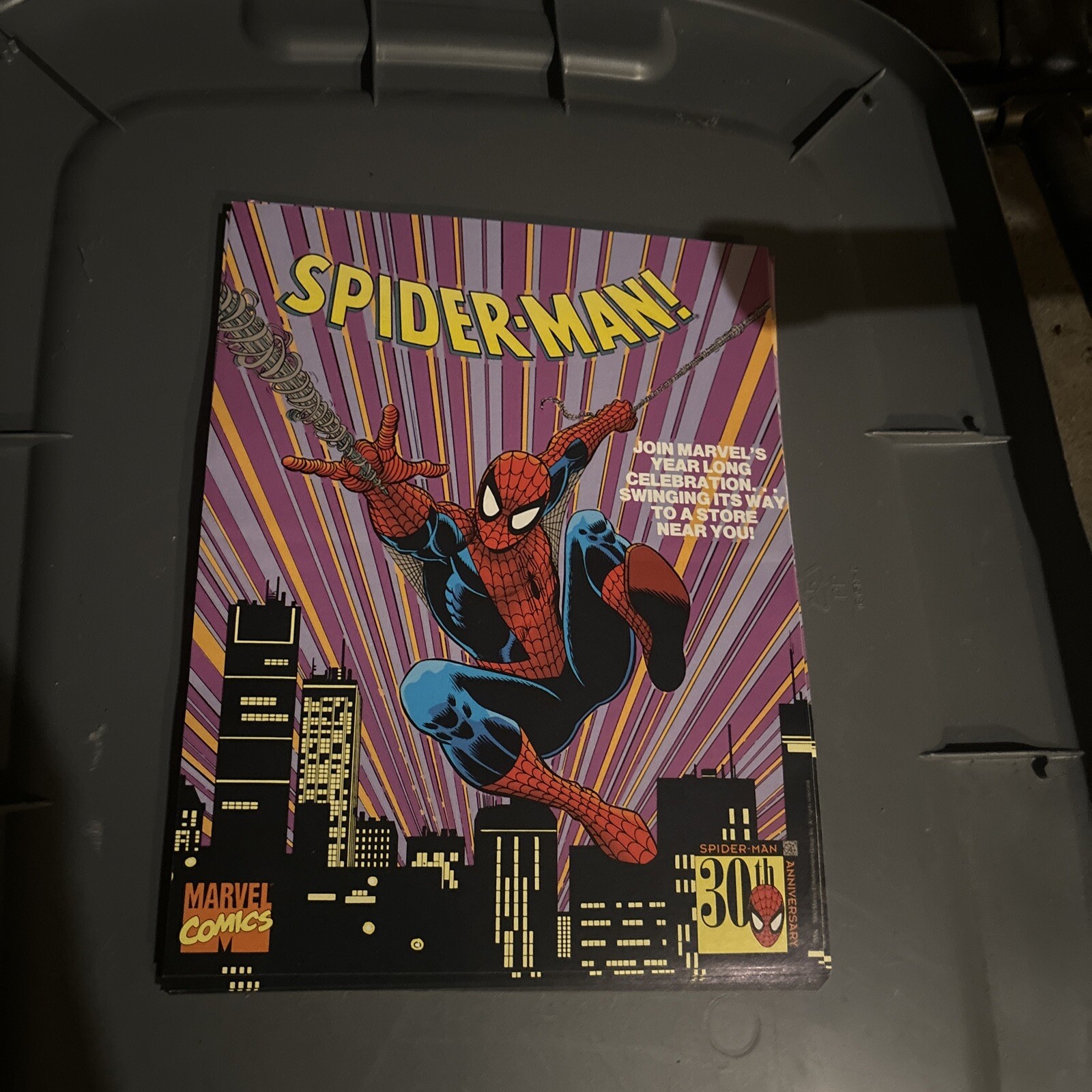RARE 1992 Promo Poster MARVEL COMICS SPIDER MAN 30TH ANNIVERSARY 9 X 11 RARE 1992 Promo Poster MARVEL COMICS SPIDER MAN 30TH ANNIVERSARY 9 X 11