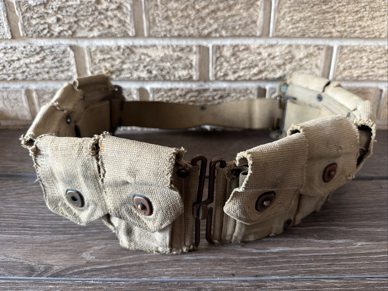 WWI US Army M1910 10 Pocket Canvas Cartridge Ammo Belt Springfield Field Wear WWI US Army M1910 10 Pocket Canvas Cartridge Ammo Belt Springfield Field Wear